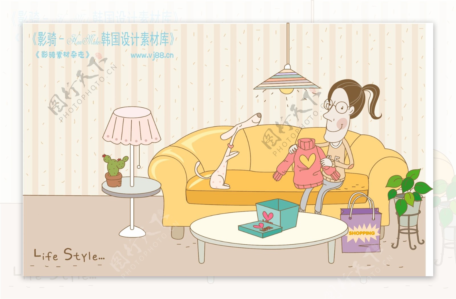 线条风情侣生活情人节浪漫卡通诙谐适量素材HanMaker韩国设计素材库
