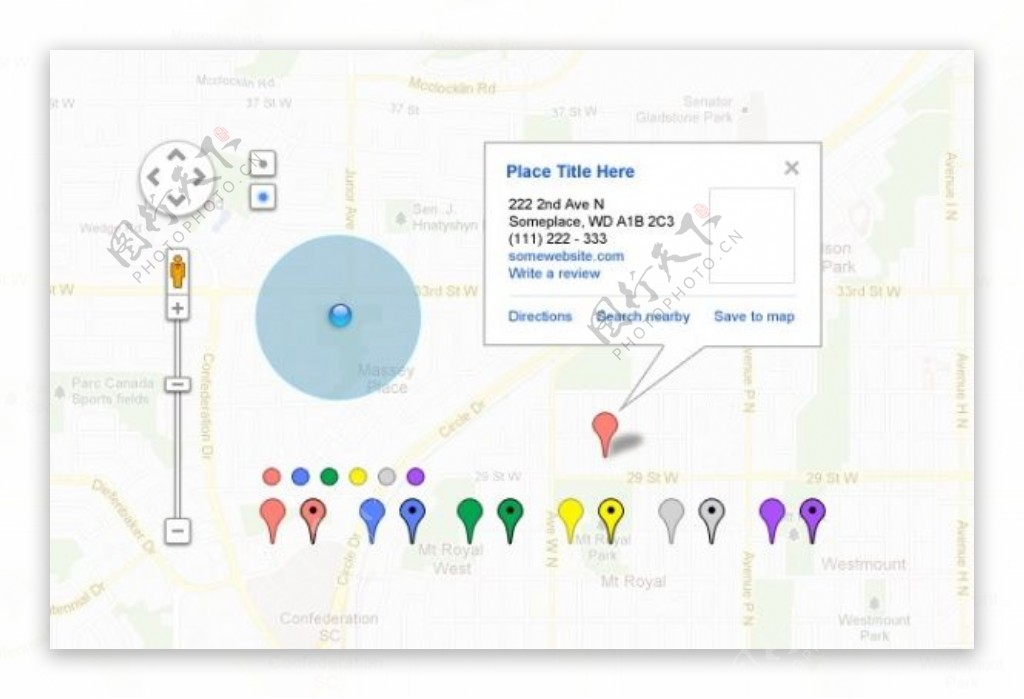 谷歌地图UI设计psd素材