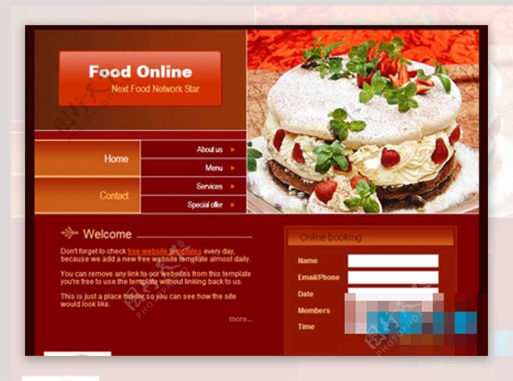 红色的生日蛋糕公司网站模板