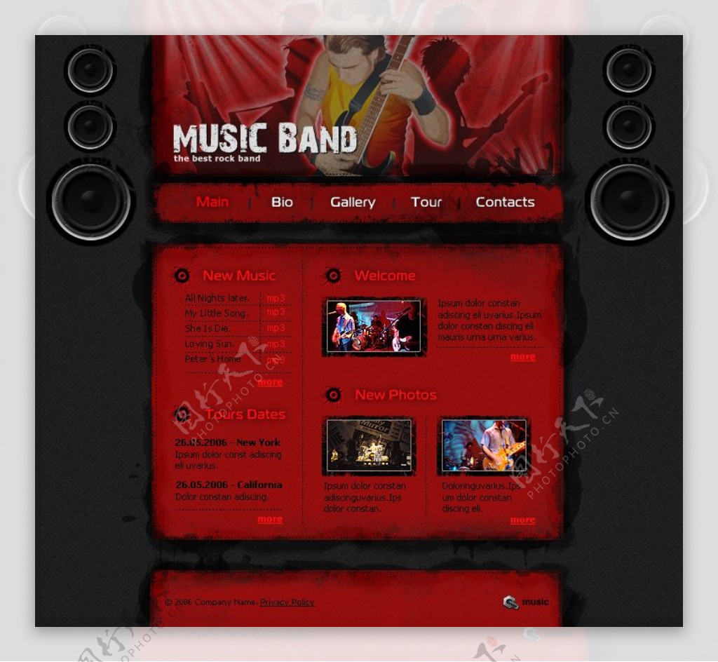 music网站模板下载