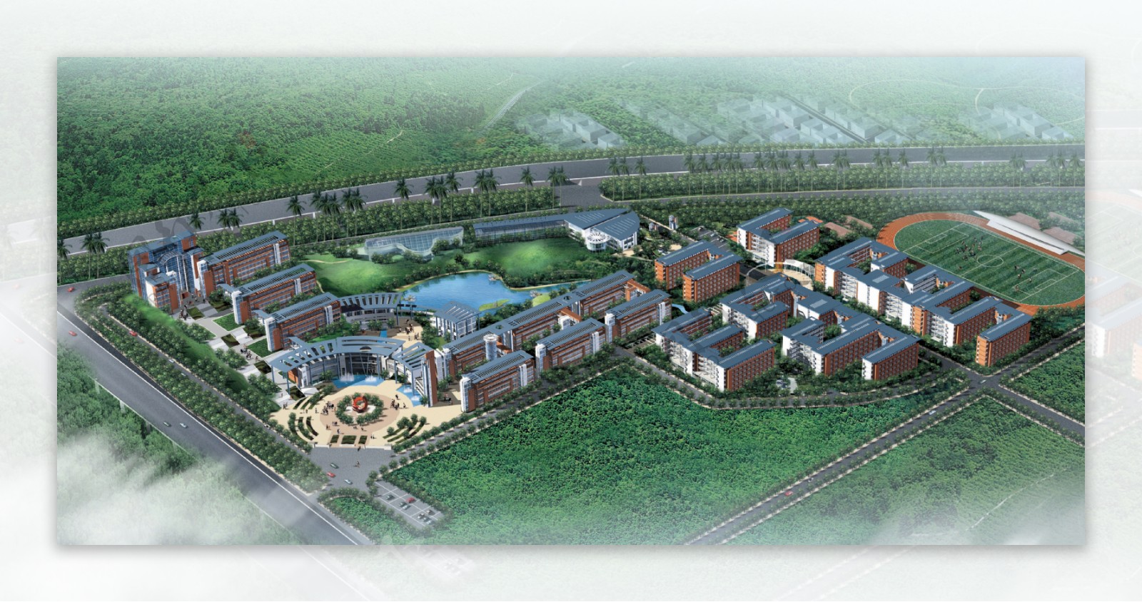 华南农业大学环境设计鸟瞰图效果图