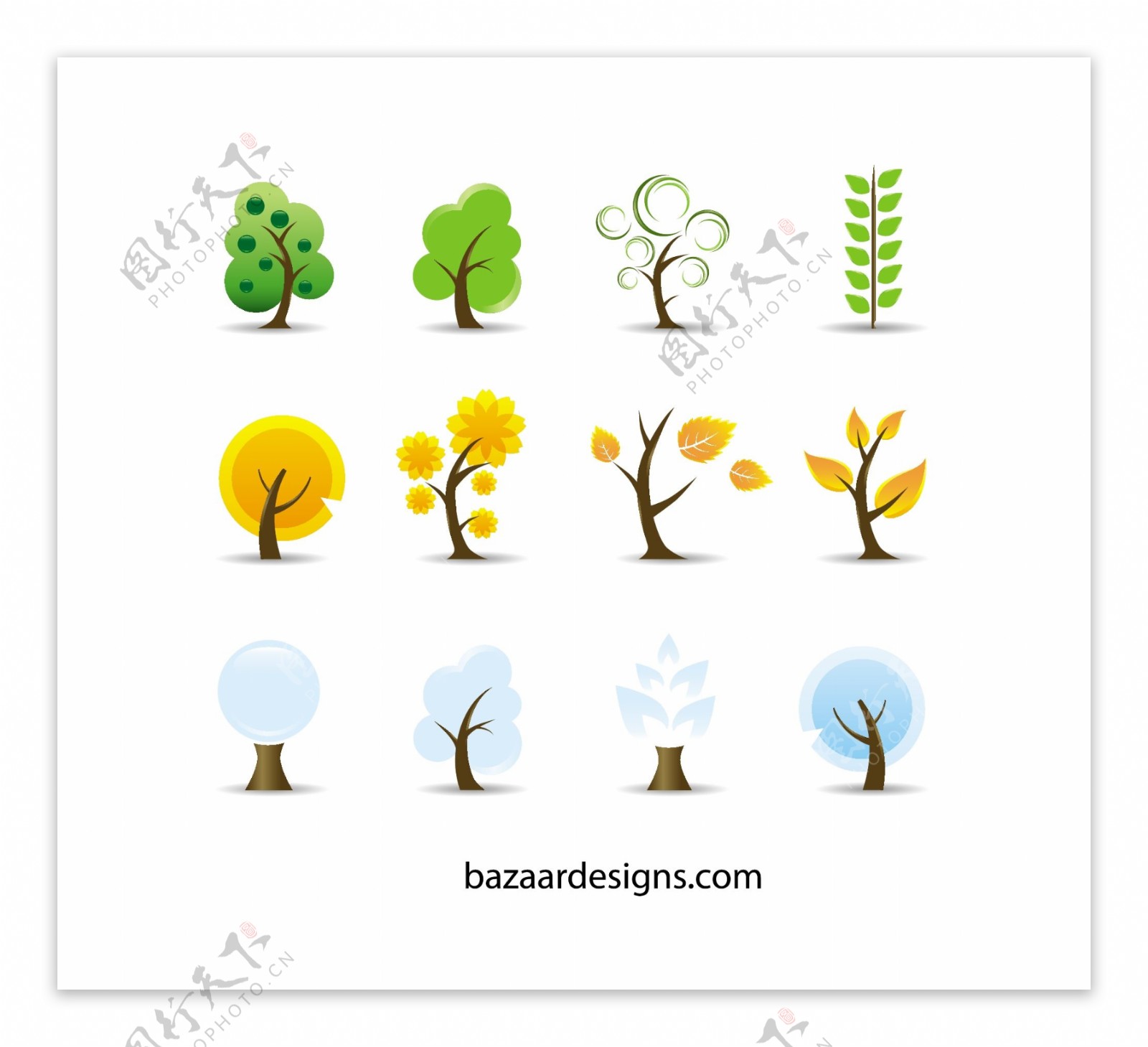 四个季节树图标