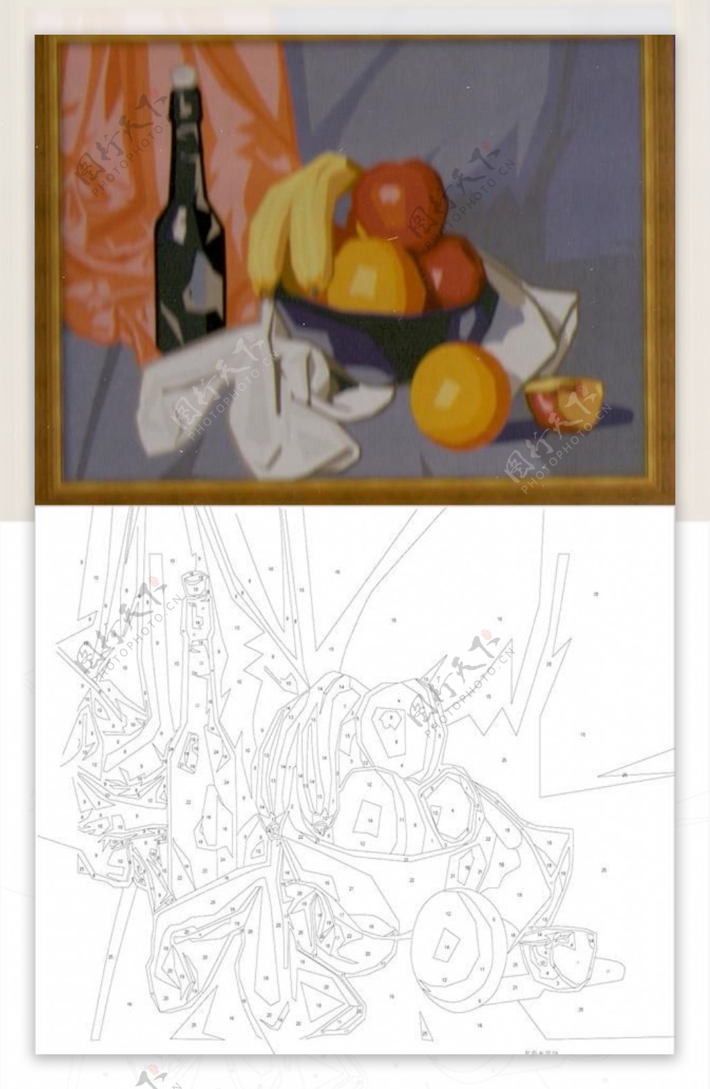 数字油画多彩水果盆25色规格36x46cm图片