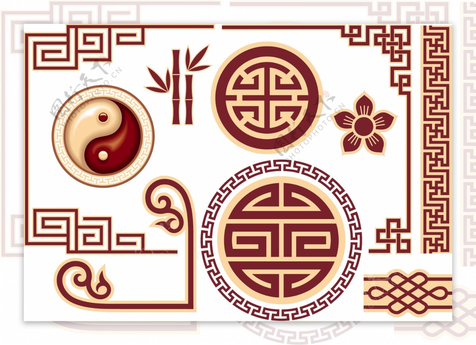 中国古典花纹矢量素材04