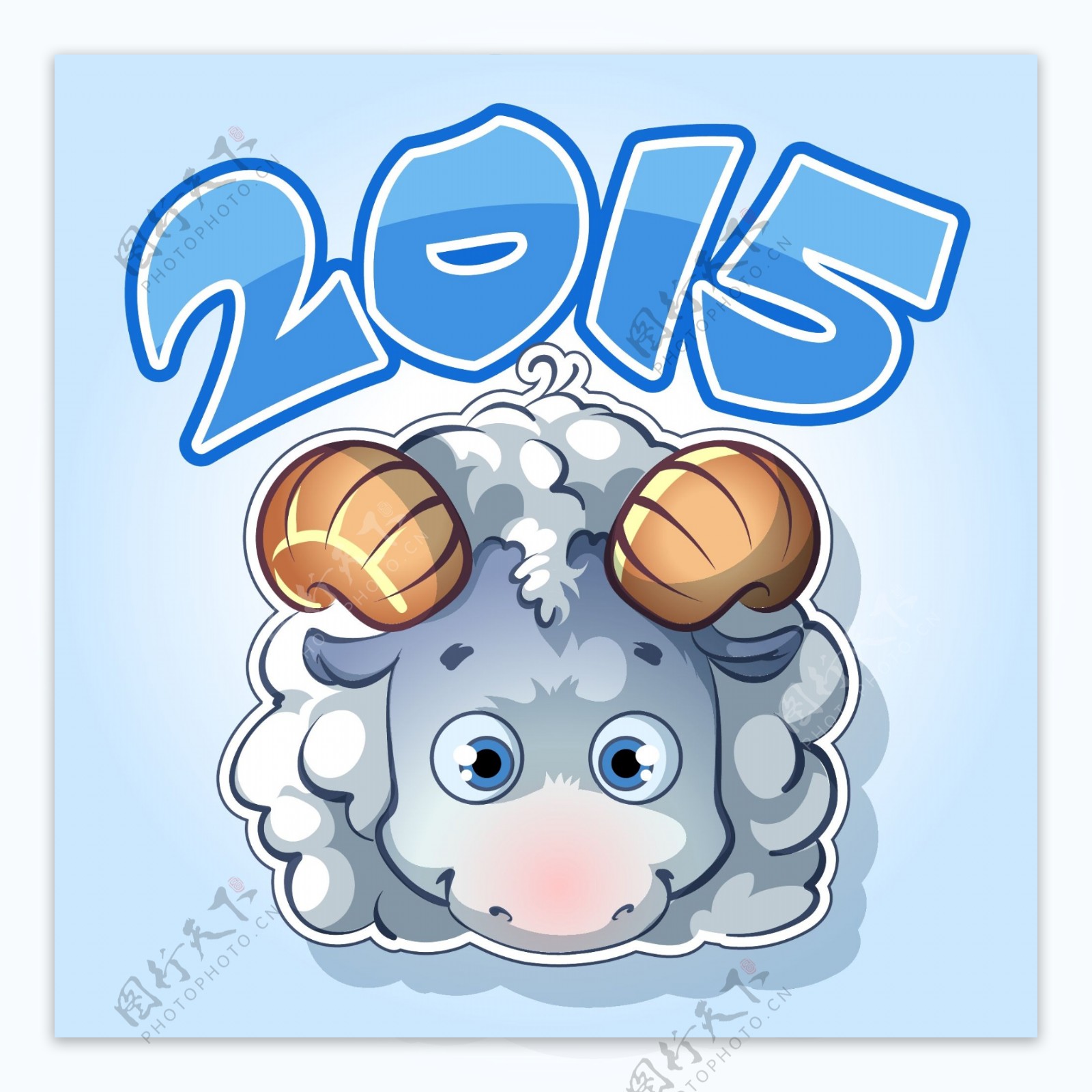 2015可爱卡通绵羊设计矢量素材