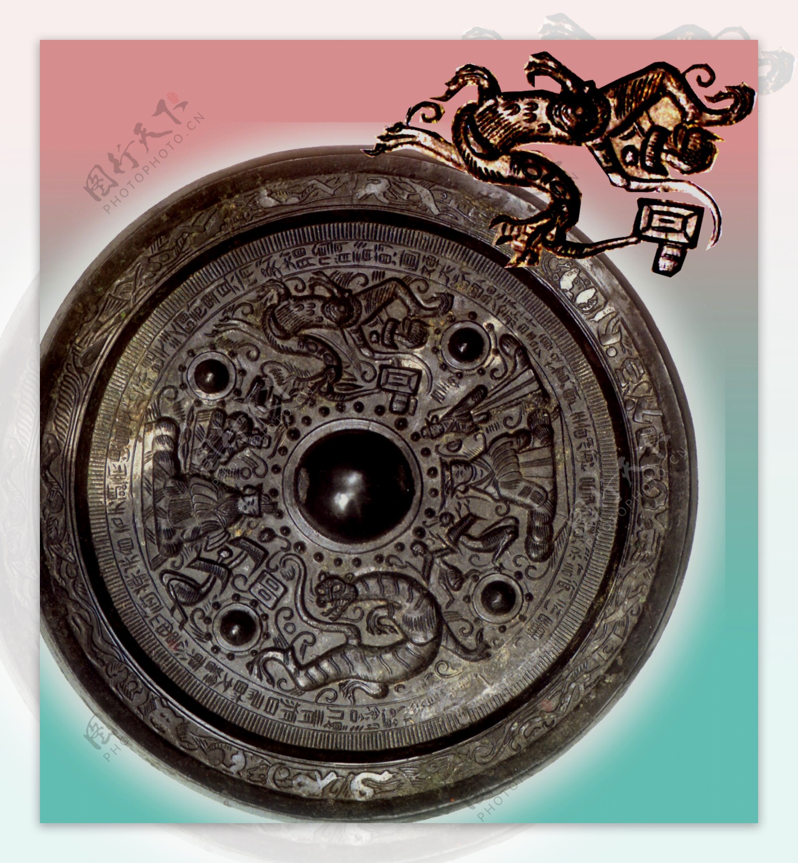 背景出土文物艺术品钟鼎瓷器古董中华艺术绘画