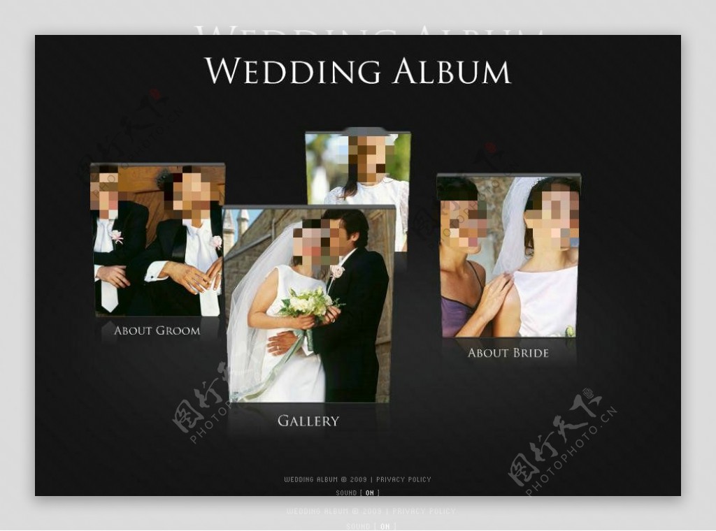 立体旋转婚礼相册网页动画模板