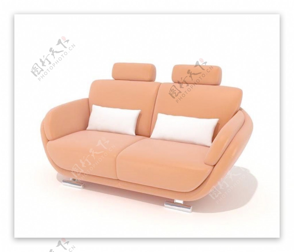 Sofa橘红色时尚现代多人沙发080