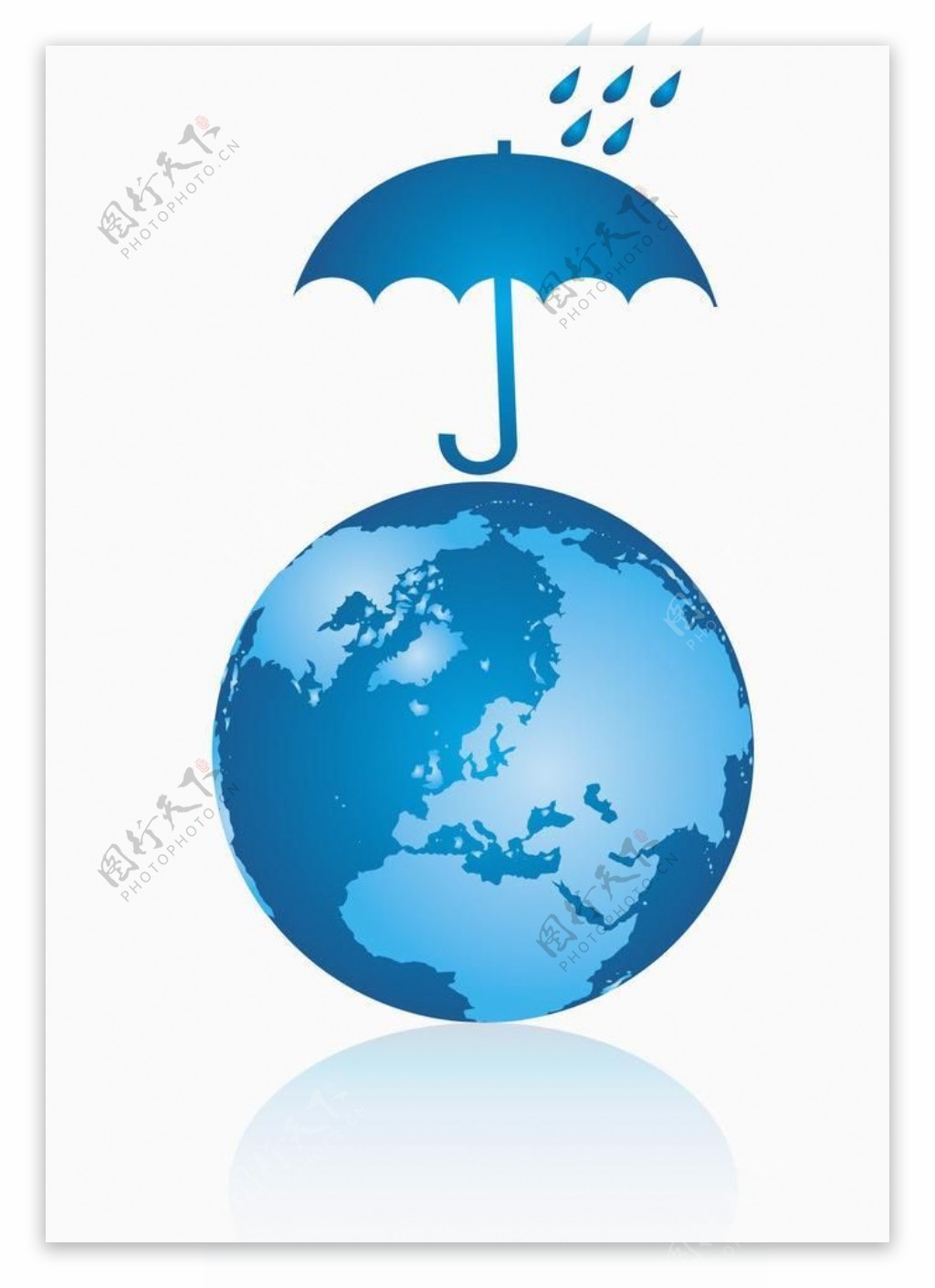 地球雨伞环保背景图片