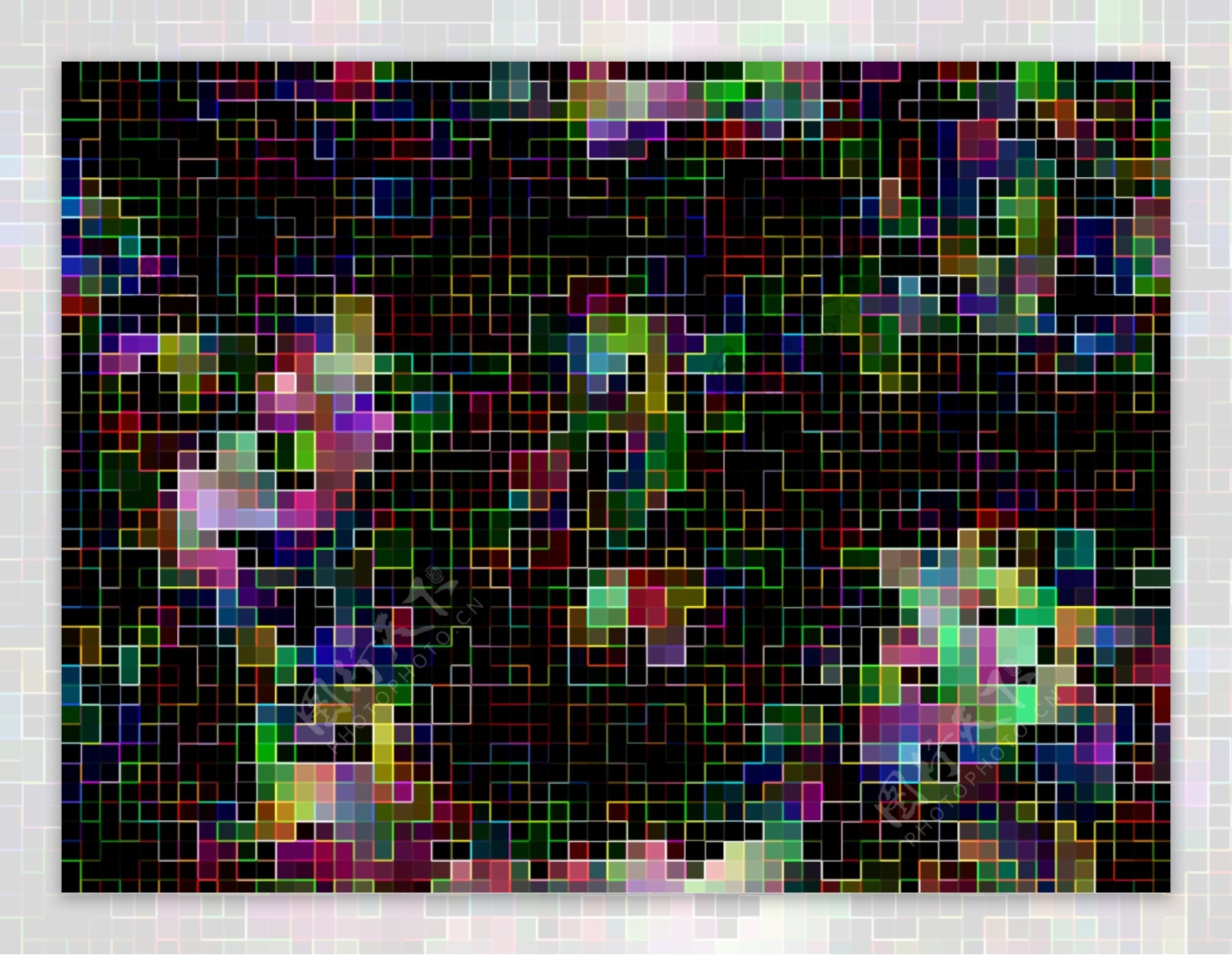 一张由各种颜色块组成的幻影背景