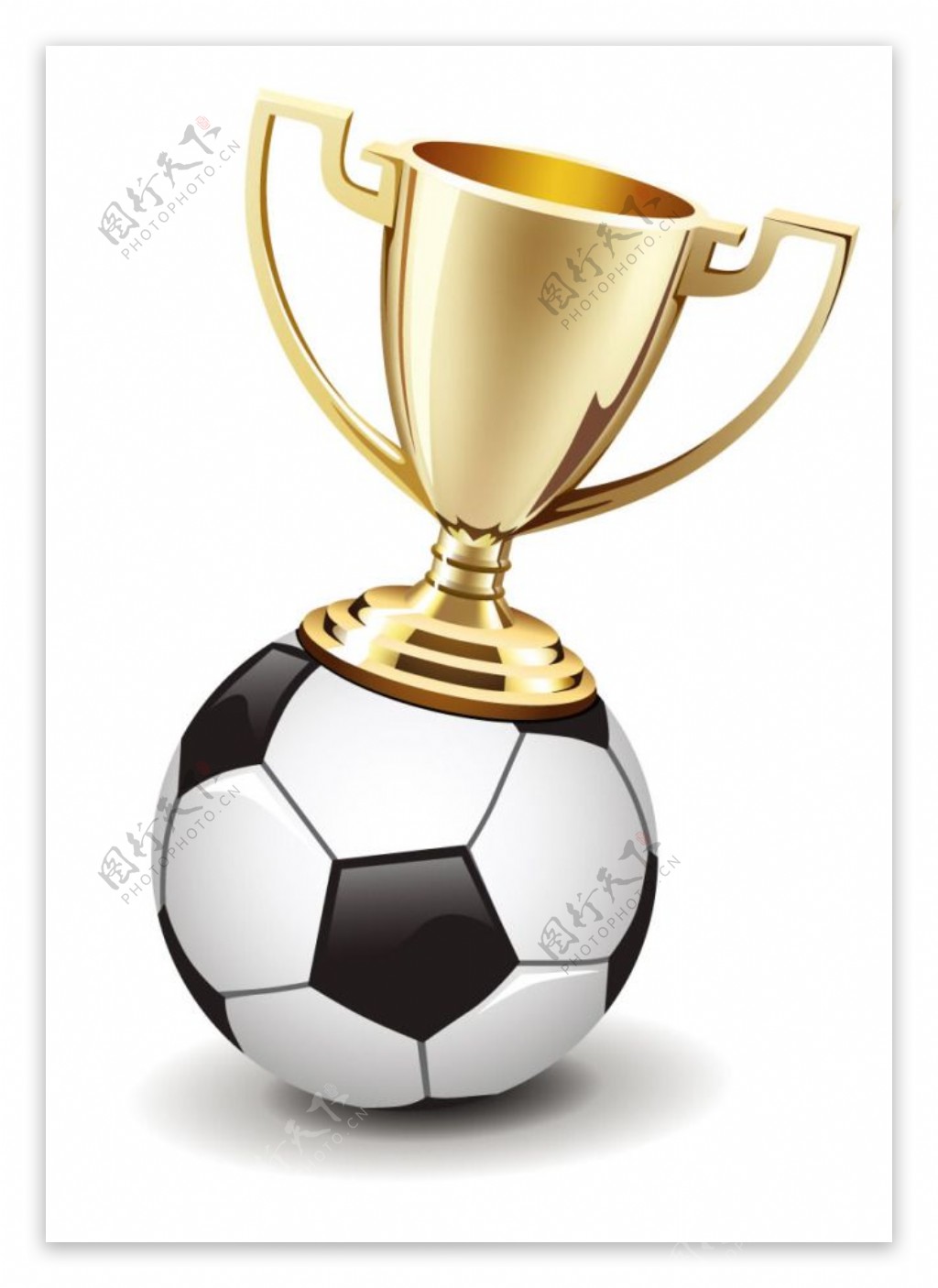 精美奖杯与足球设计矢量素材