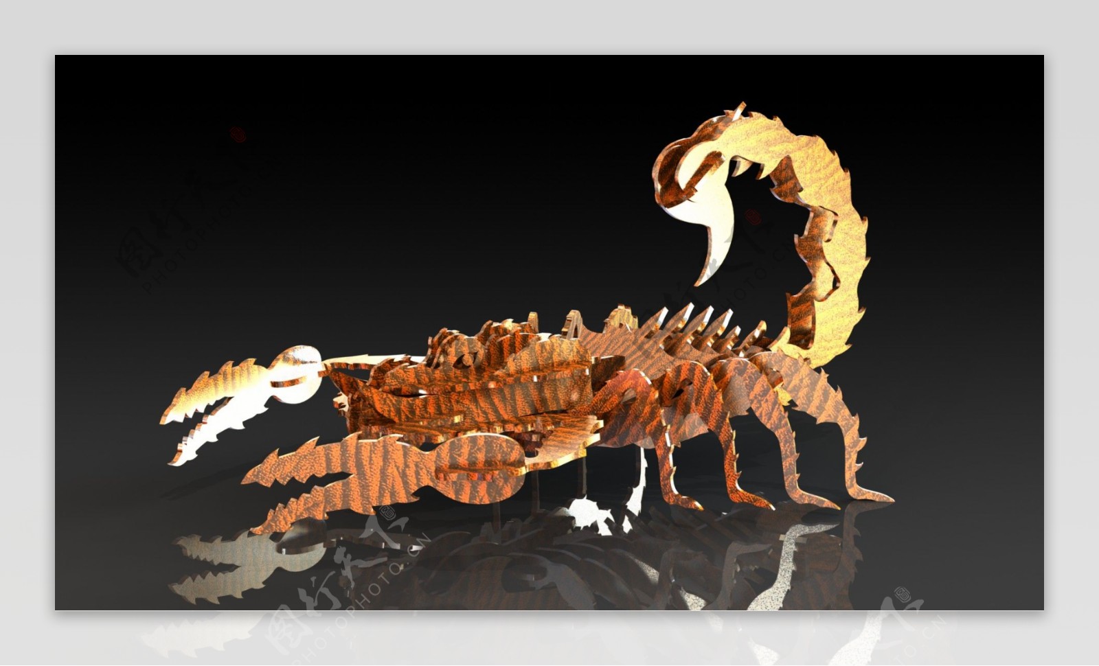 讨厌的蝎金属片拼图拼图板metalcraftdesign蝎子的3D模型