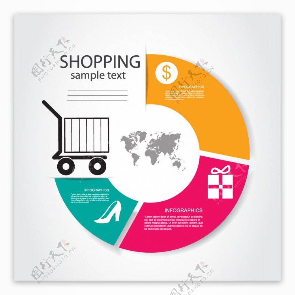 创意购物信息图矢量素材