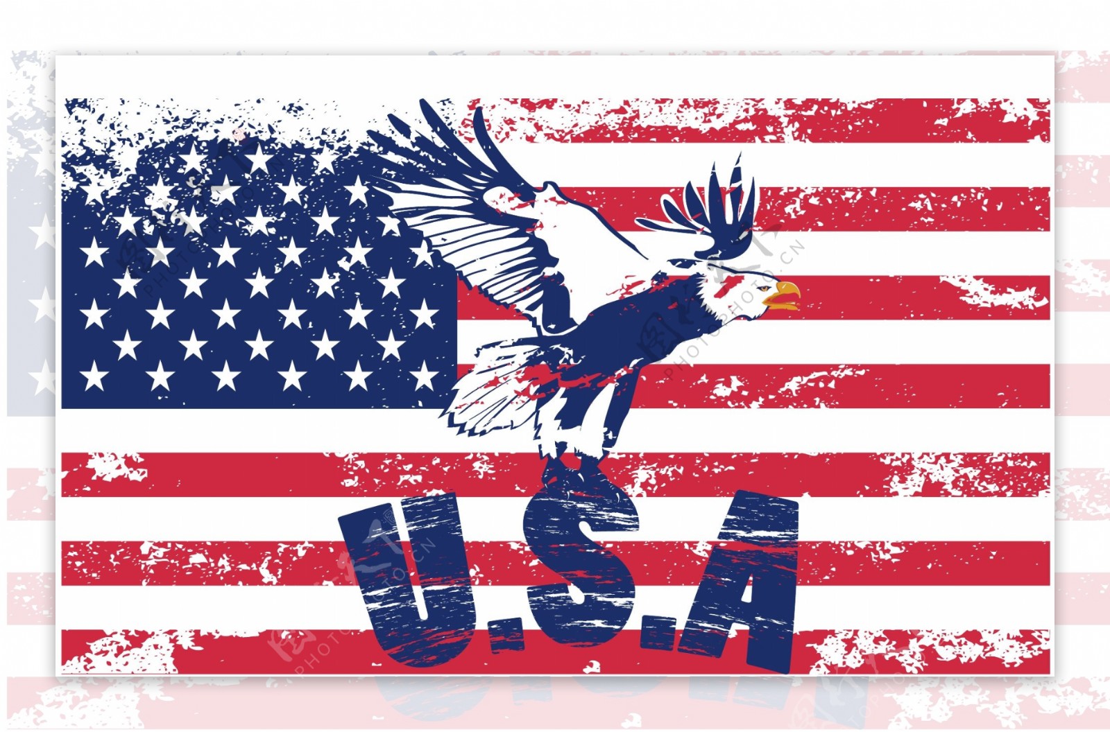 美国国旗设计矢量素材4