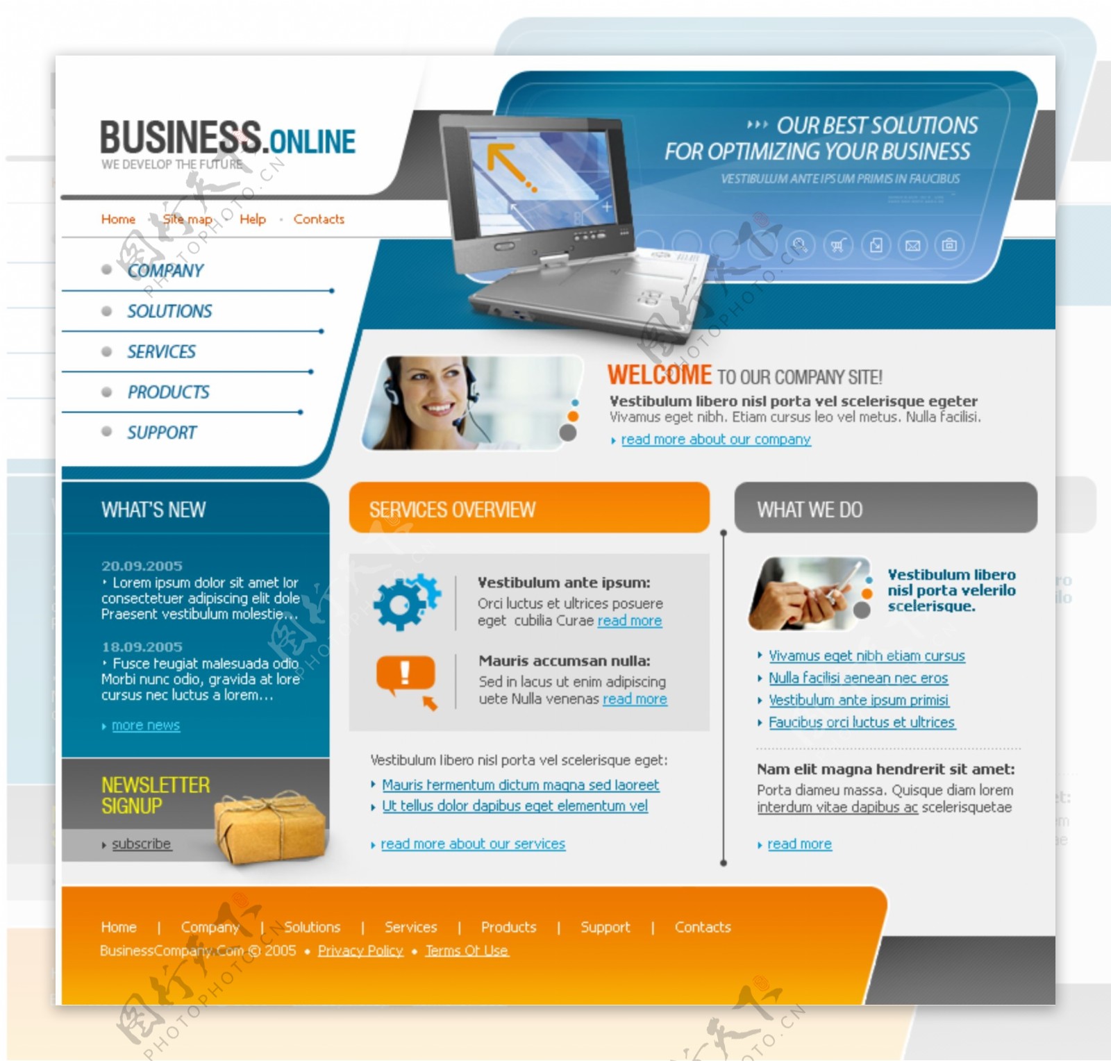 商业商务网页设计模板素材