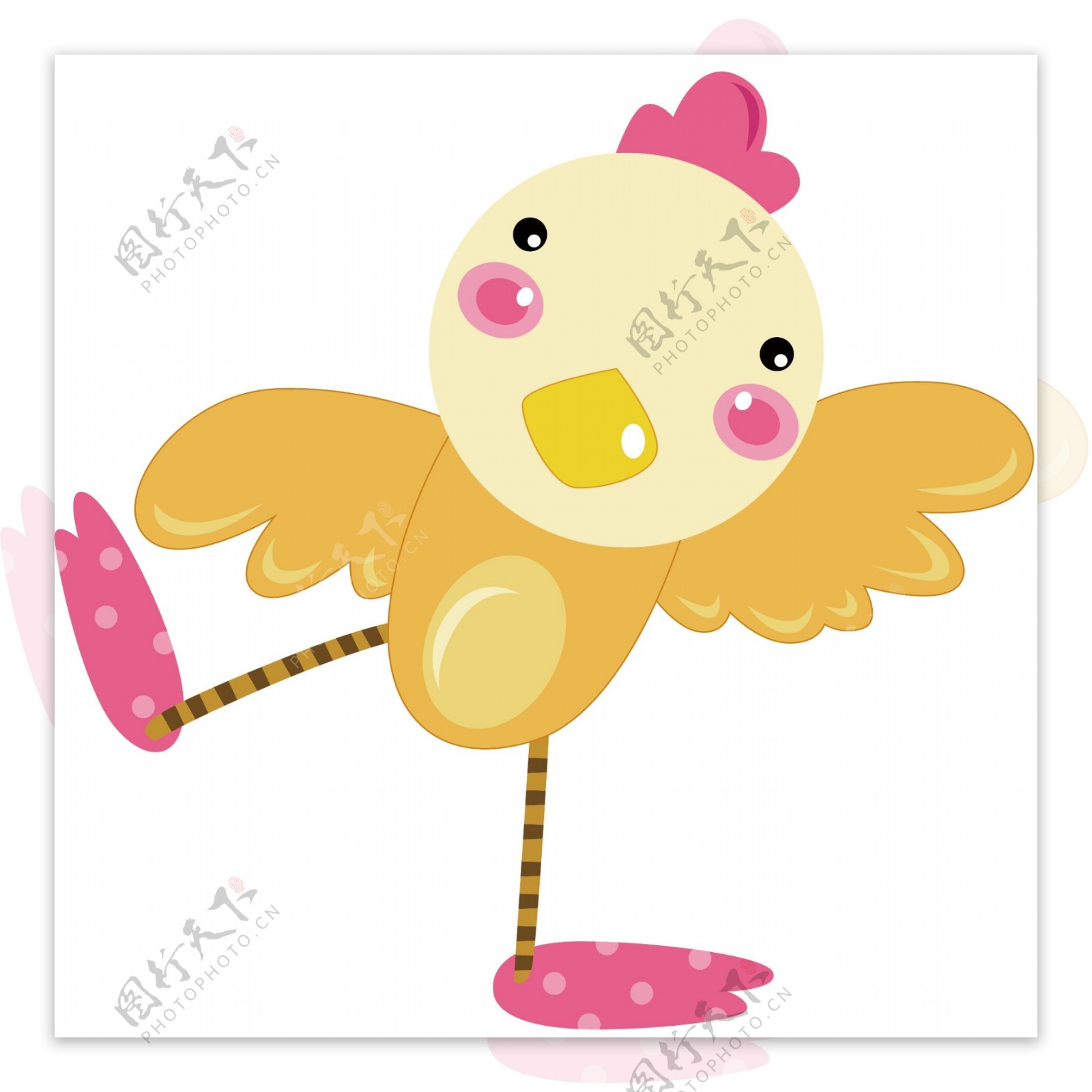 印花矢量图婴童卡通动物小鸡色彩免费素材
