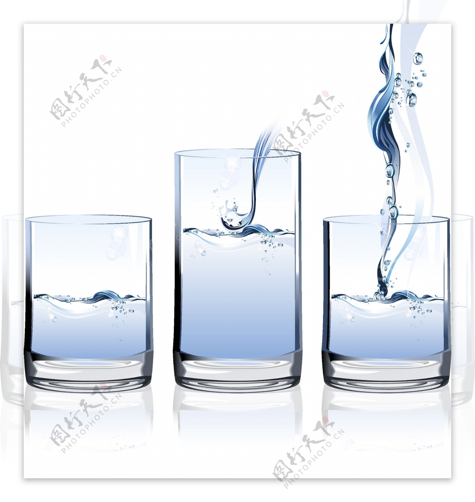 矢量素材玻璃杯中的水