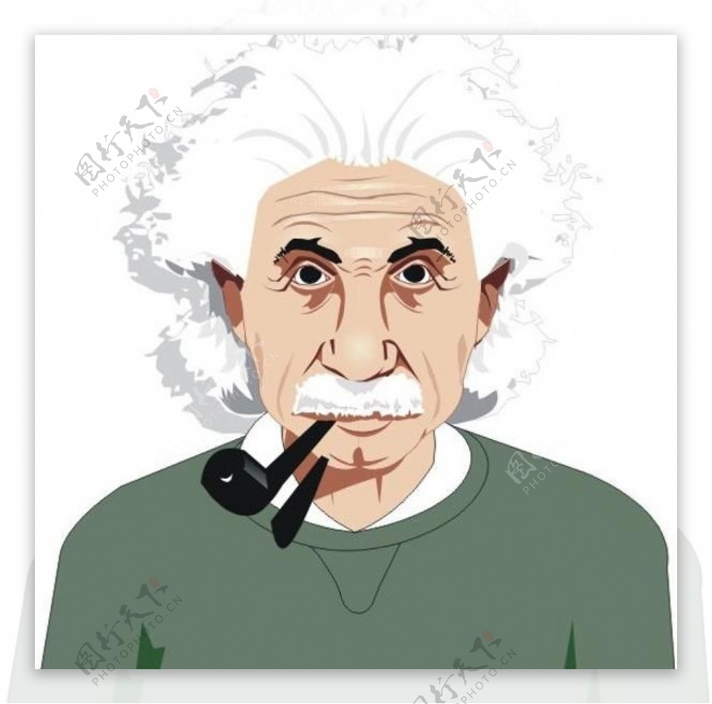 爱因斯坦的肖像画矢量素材