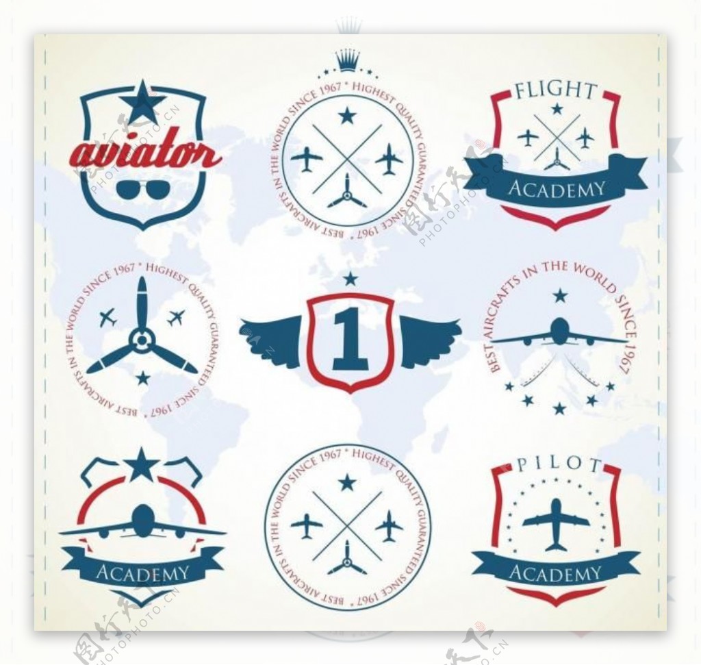 航空徽章标签图片