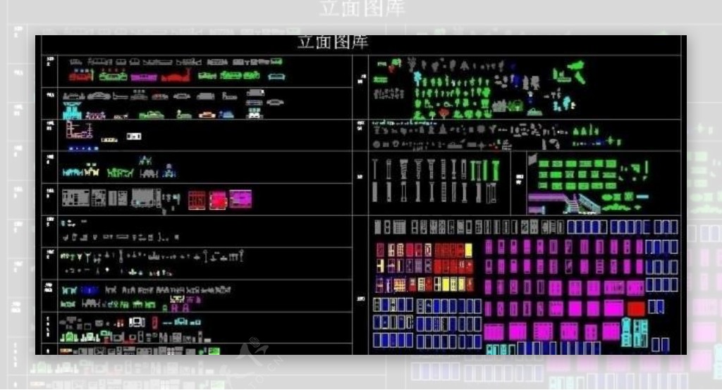 cad立面图库图片