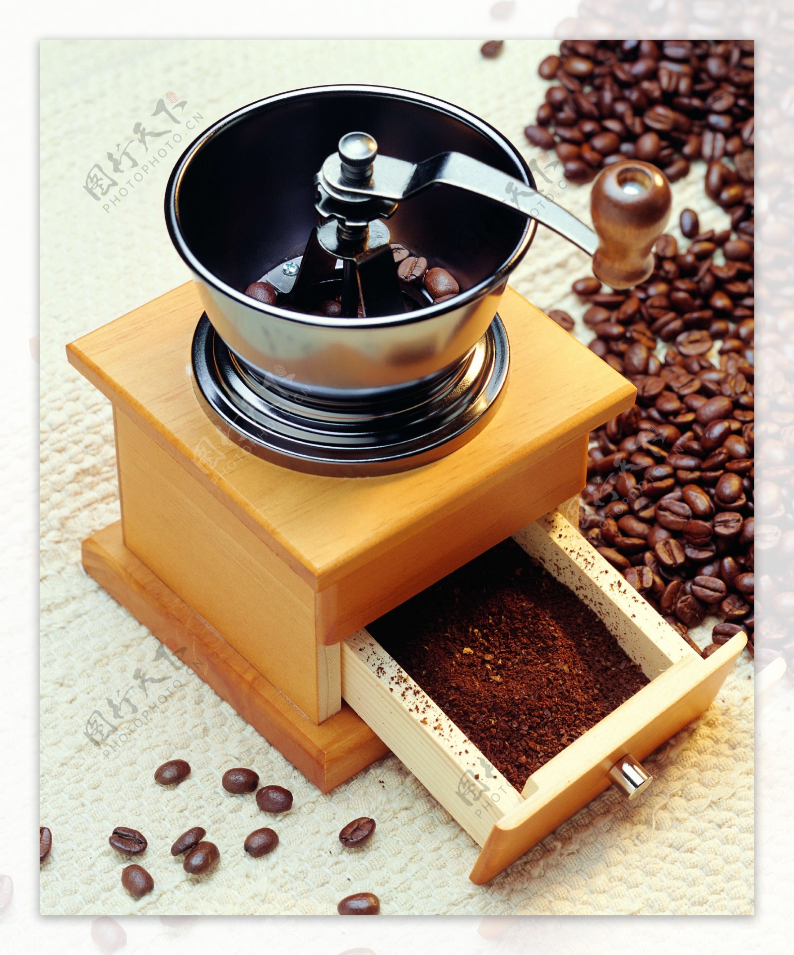 咖啡素材咖啡研磨过程coffee