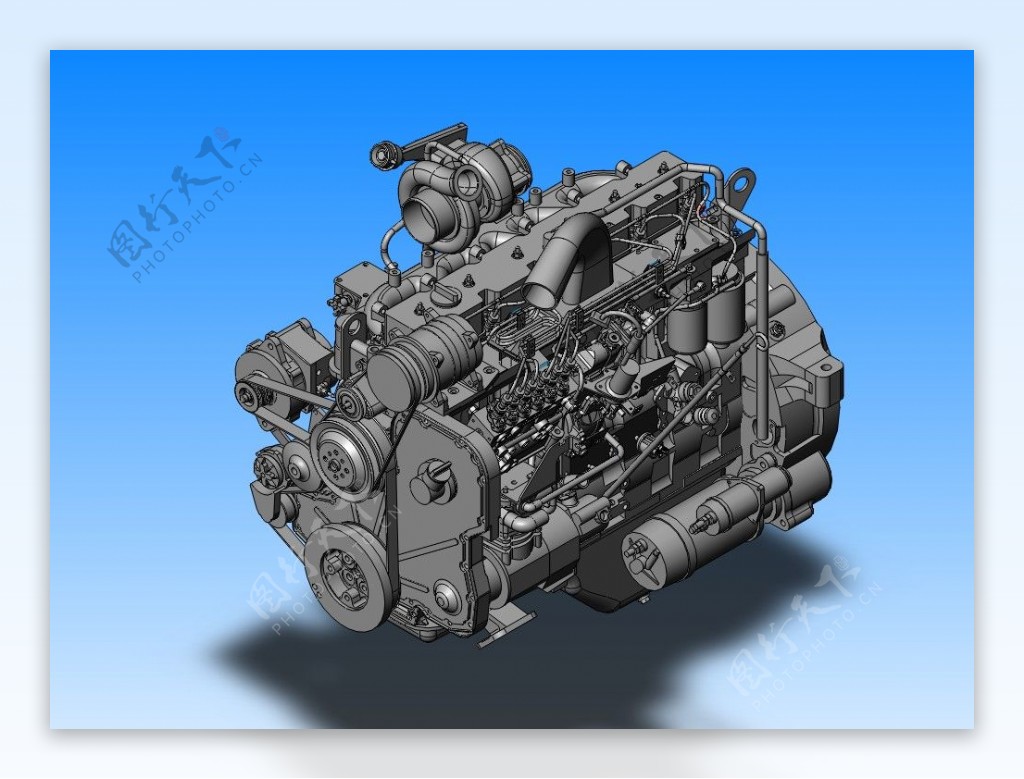 柴油发动机3D模型