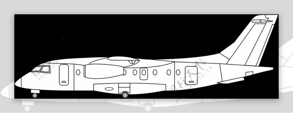多尔纳328300喷气侧视图