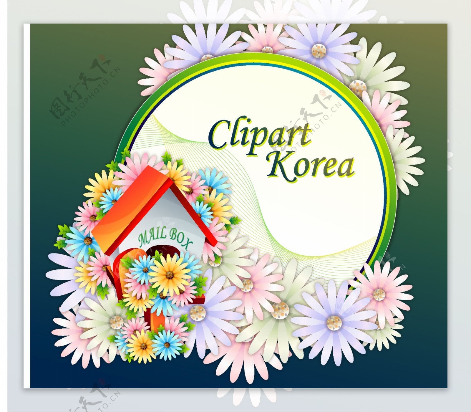 矢量花纹素材韩国潮流背景图案花卉