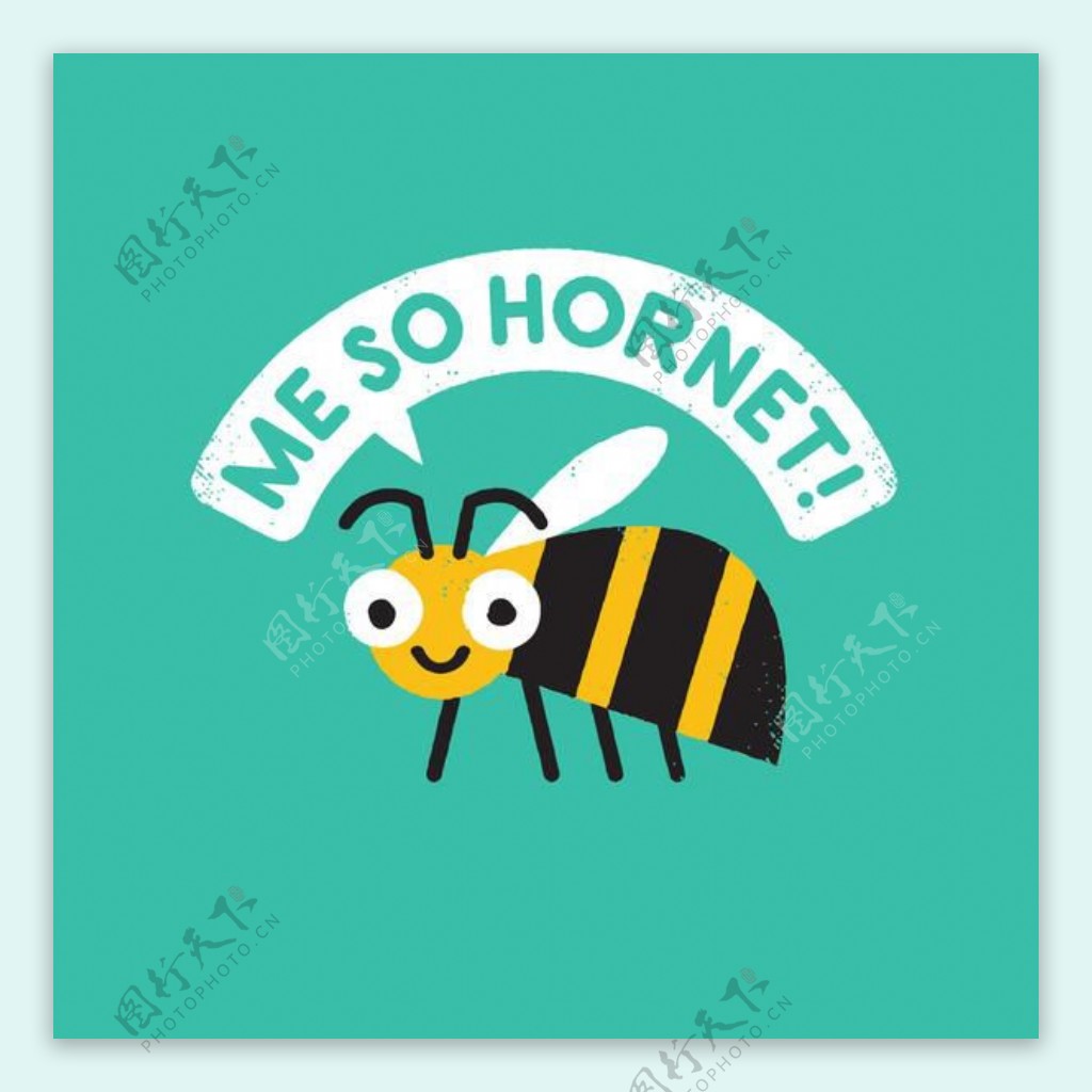位图动物蜜蜂文字英文免费素材