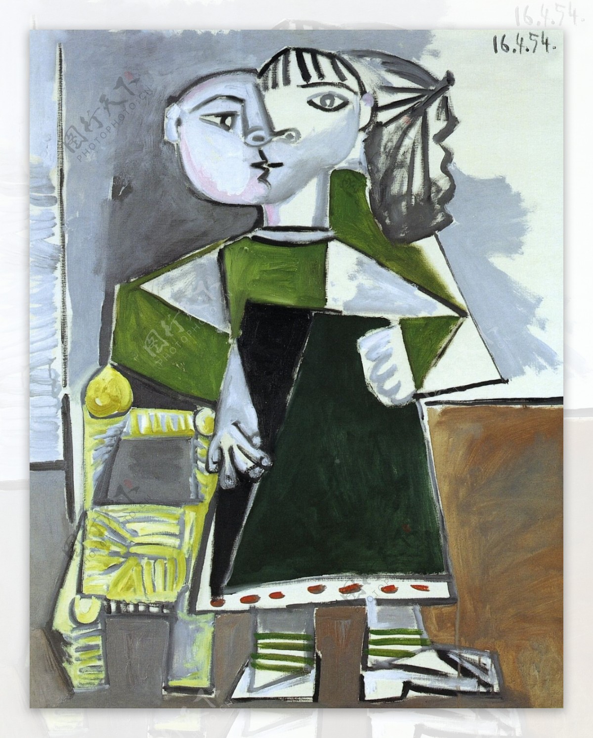 1954Palomadebout西班牙画家巴勃罗毕加索抽象油画人物人体油画装饰画