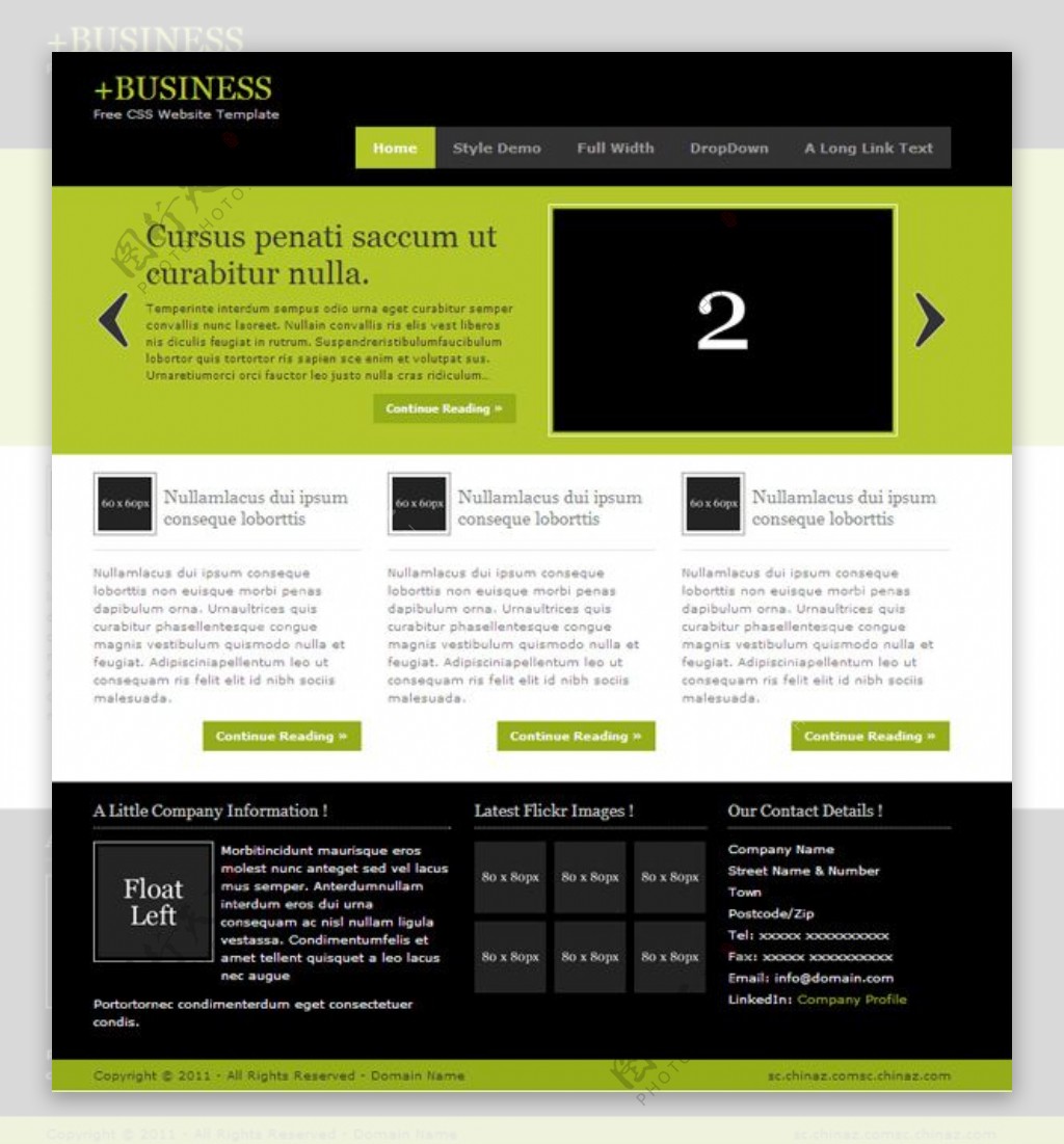 欧美风商业CSS网页模板