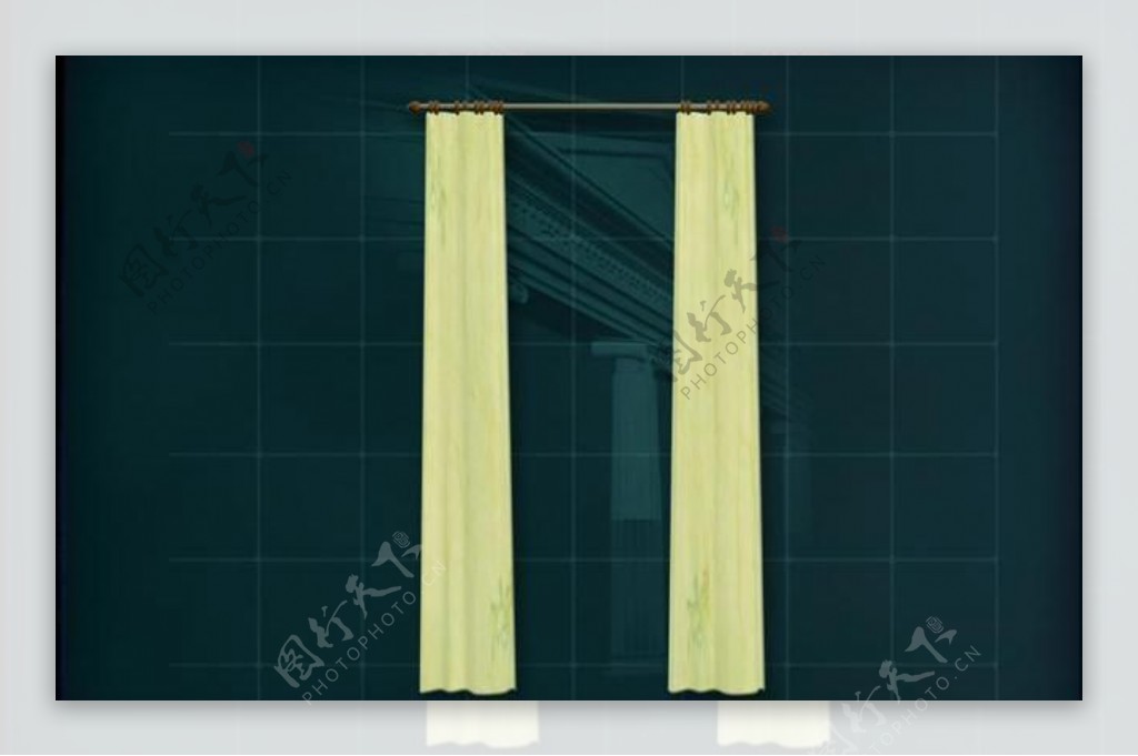 门窗构件之窗帘3D模型窗帘004