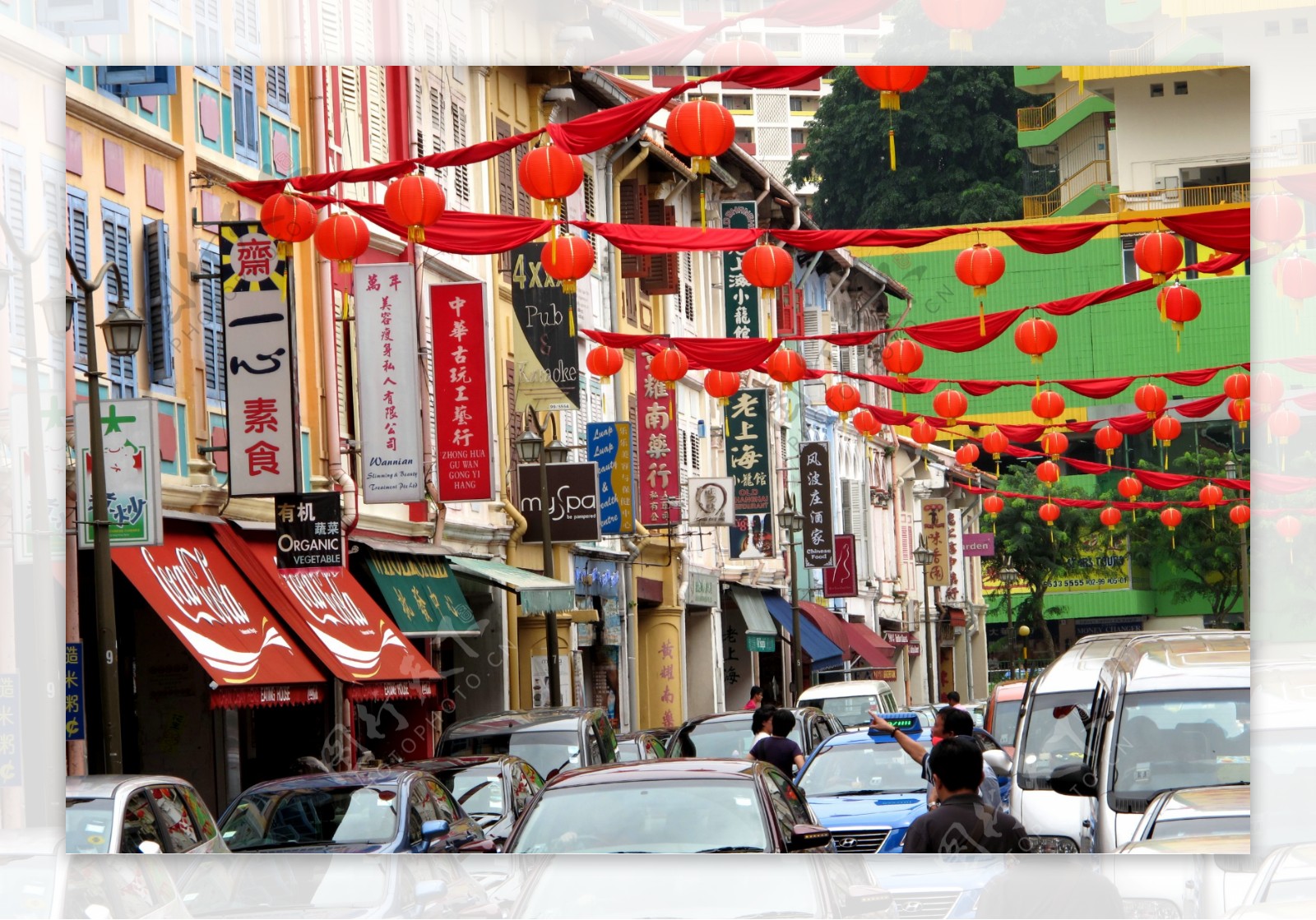 新加坡春节假日的街景图片
