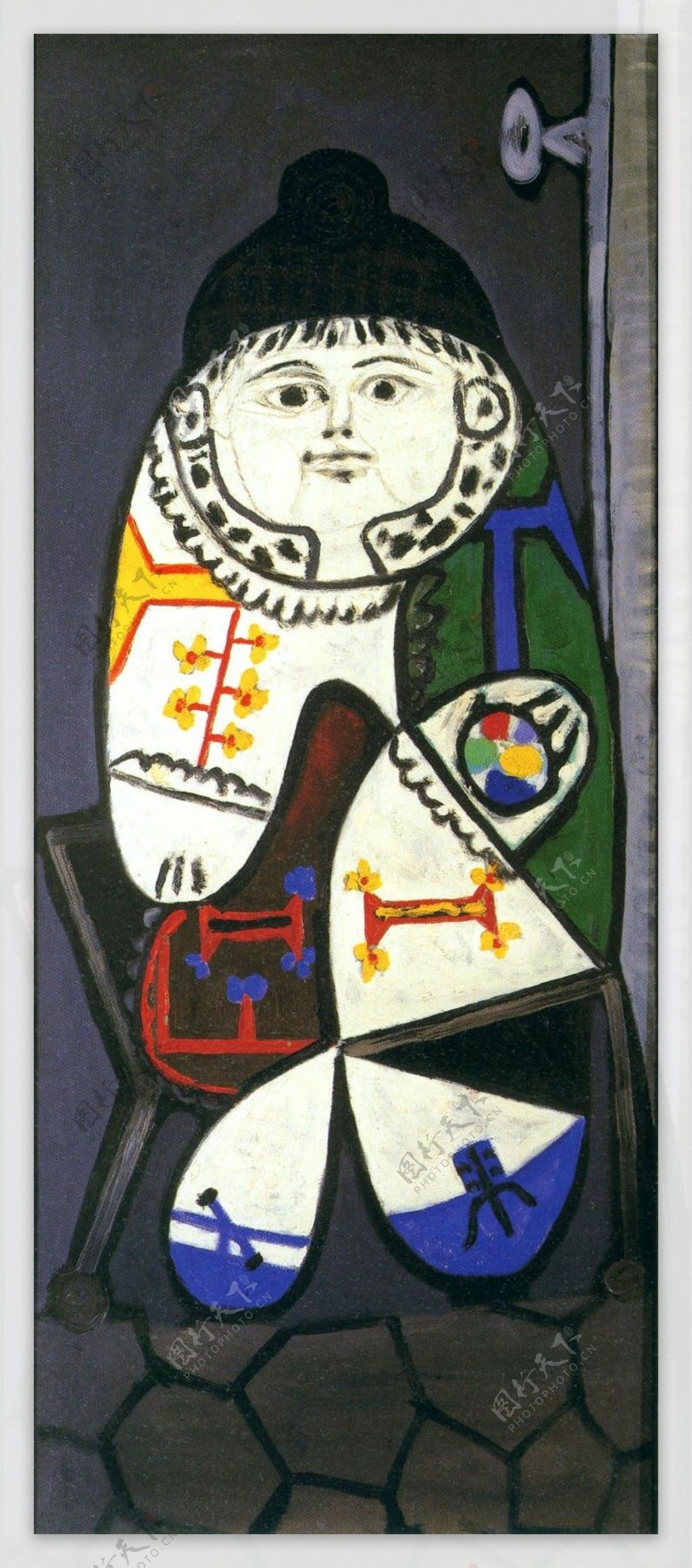 1948Claudeencostumepolonais西班牙画家巴勃罗毕加索抽象油画人物人体油画装饰画