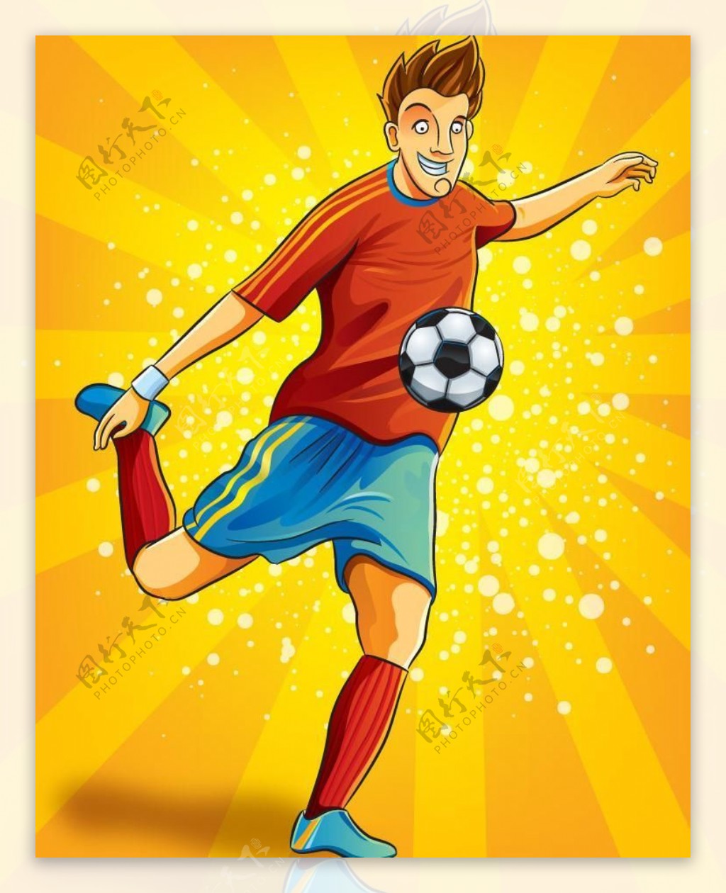 卡通足球运动员背景图片