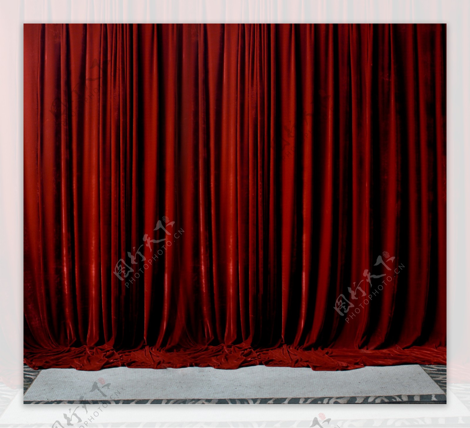 红色窗帘素材