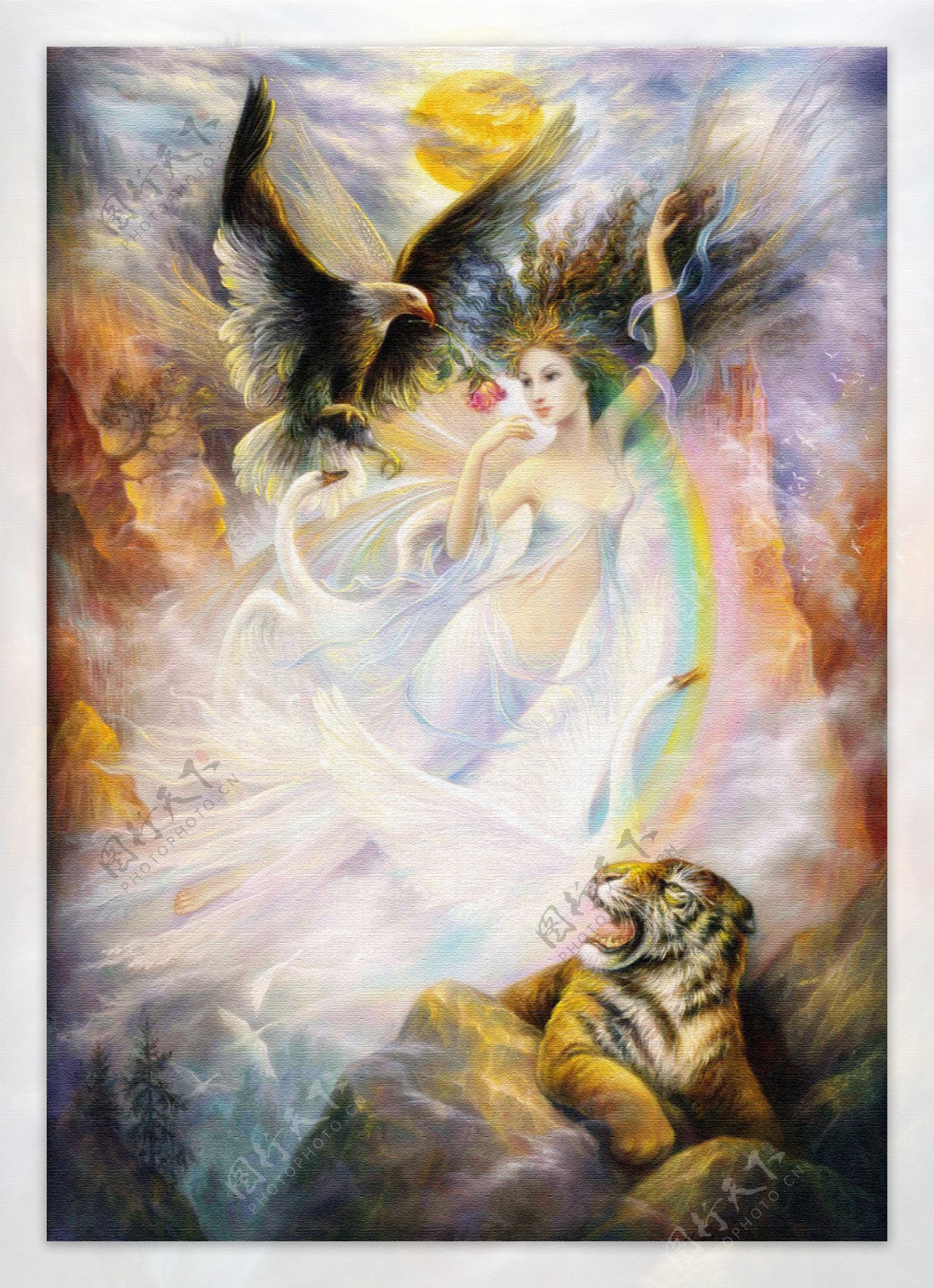 神话里的仙子油画图片