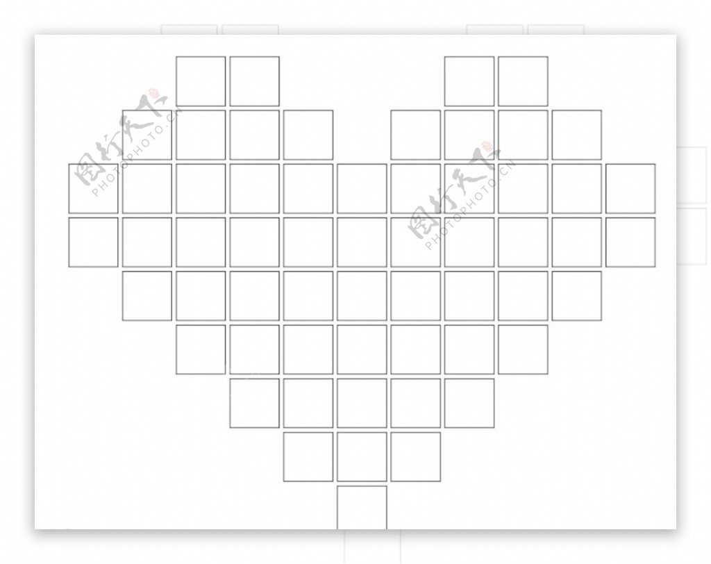 心型拼图模版图片