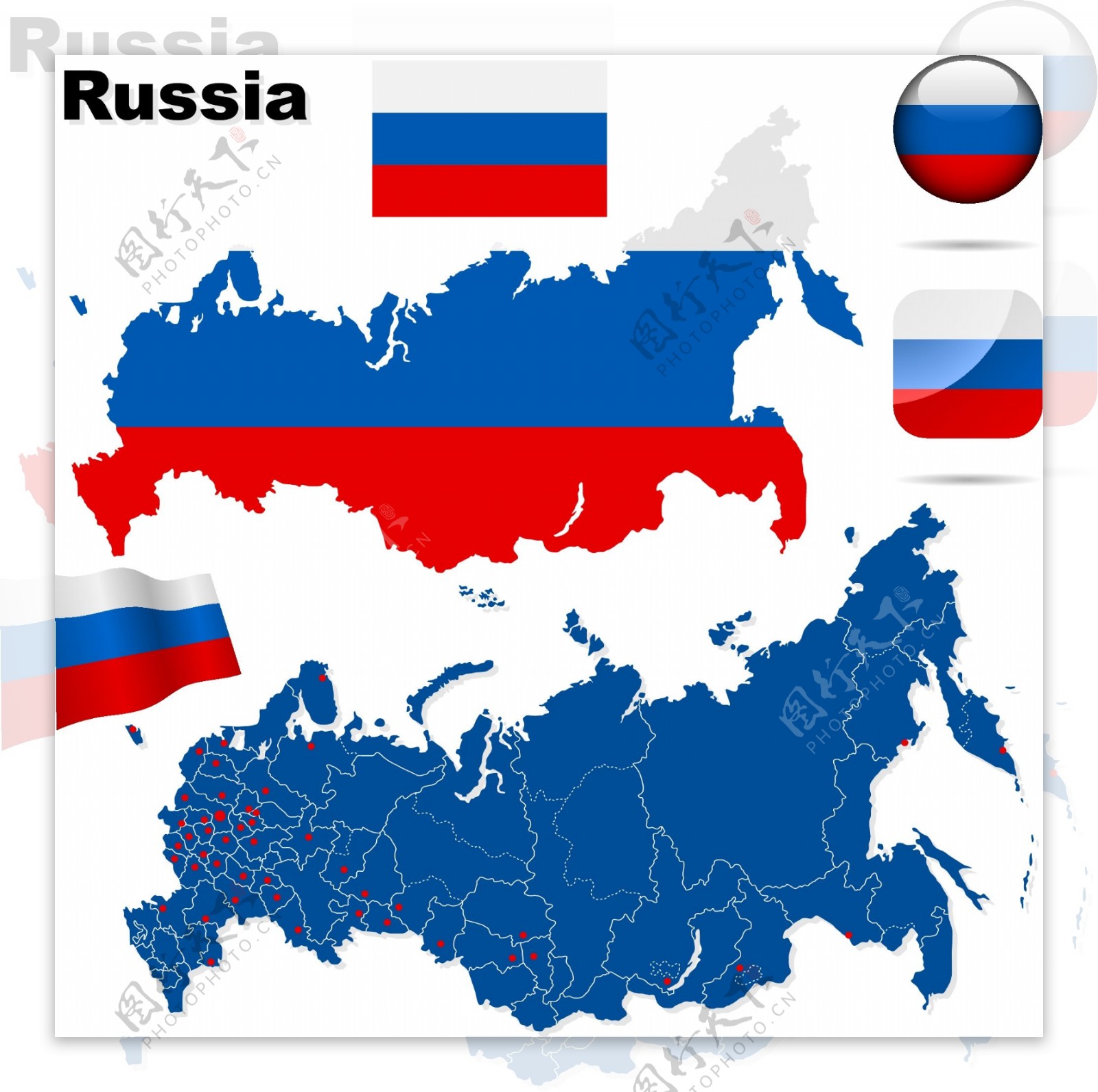 俄罗斯地图图标