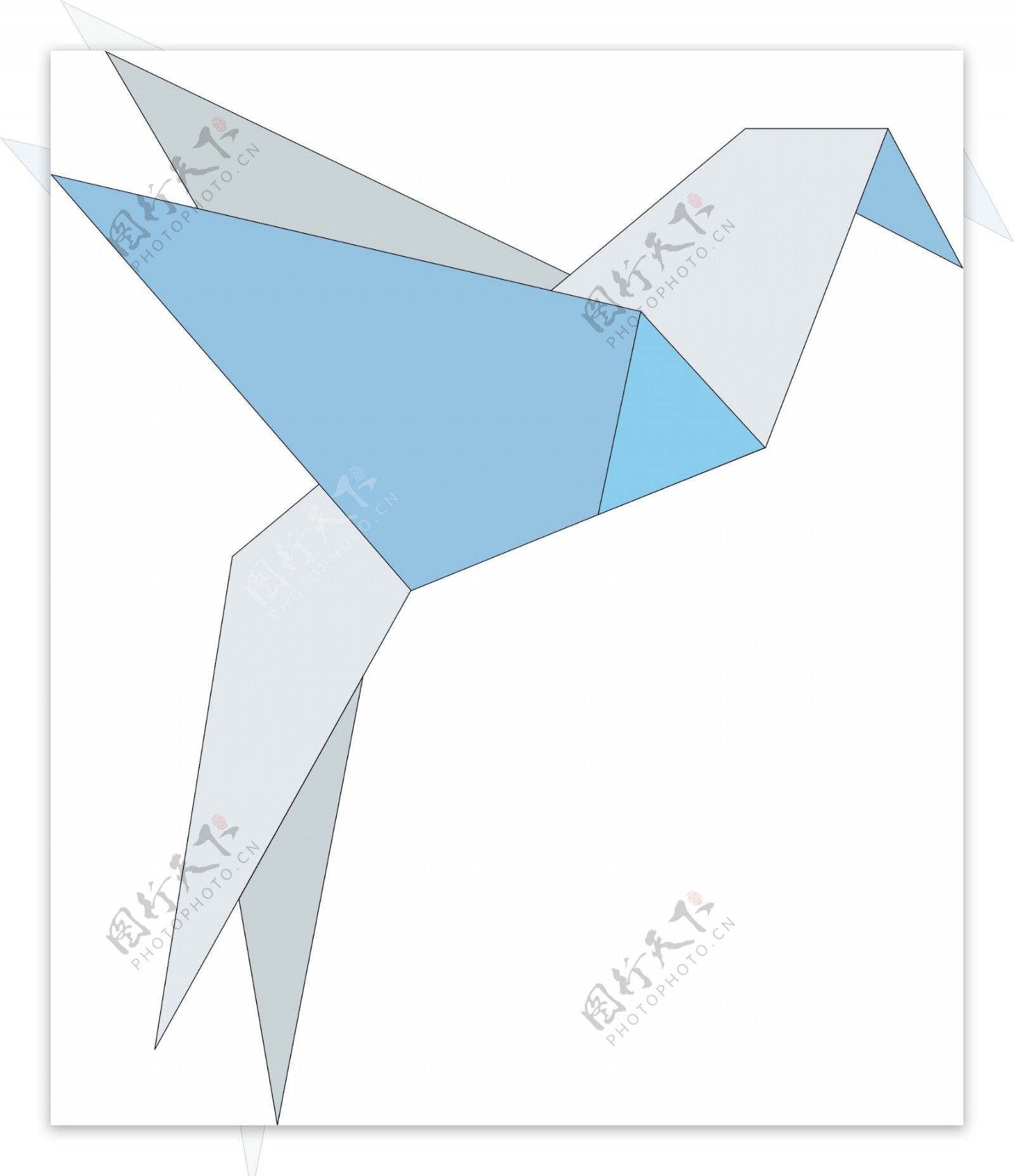 精致的折纸鸟矢量图形