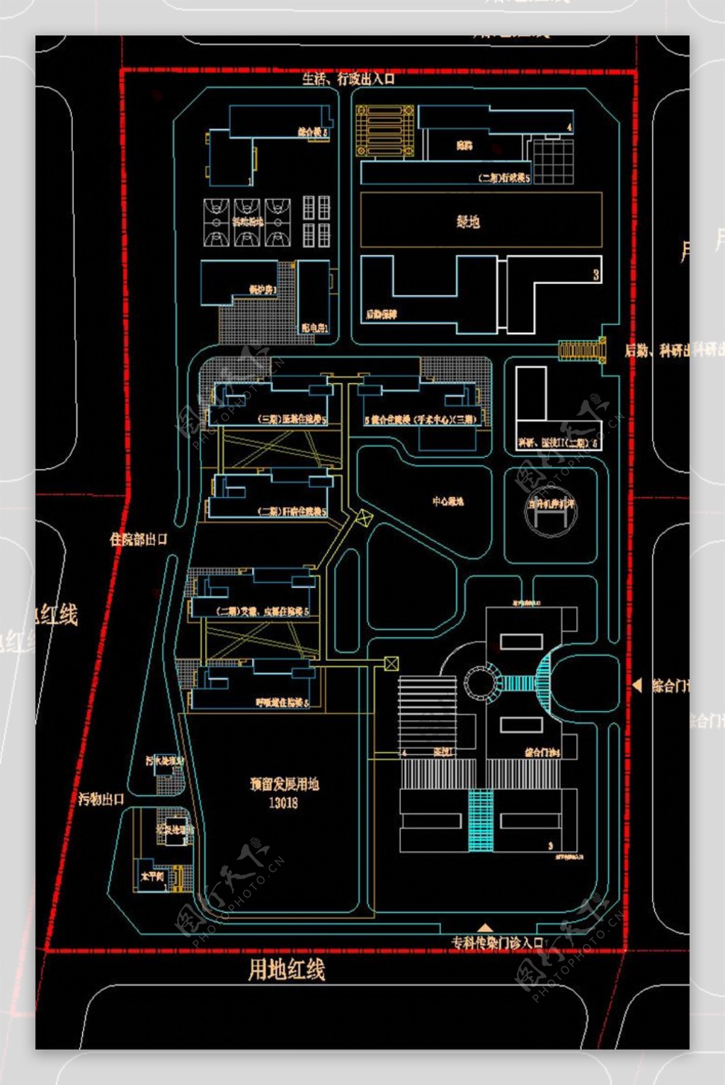 总平面建筑设计cad素材