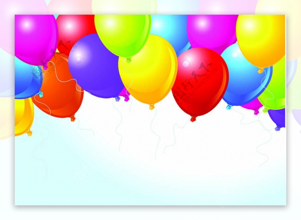 漂亮的彩色气球04矢量的美丽色彩的节日
