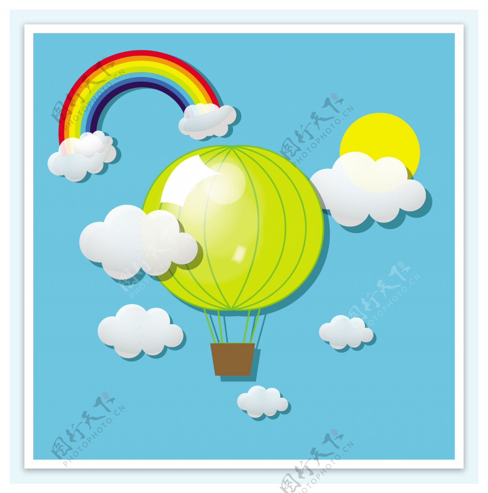 彩虹云气球