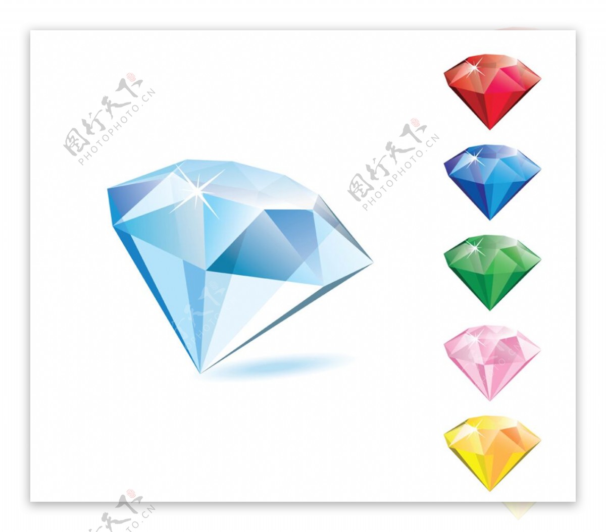 五彩钻石矢量素材