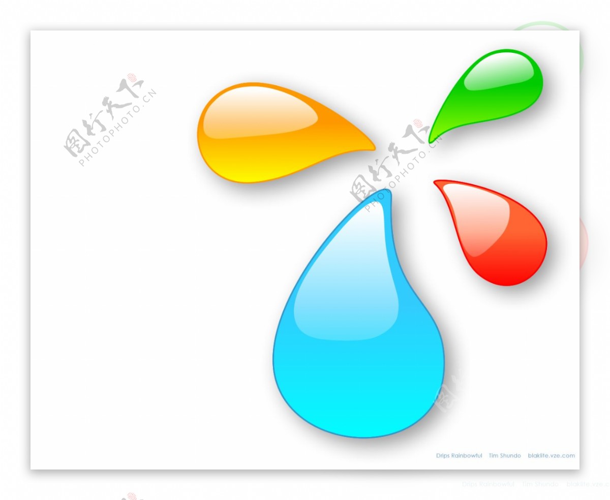 彩色水滴3d素材图片
