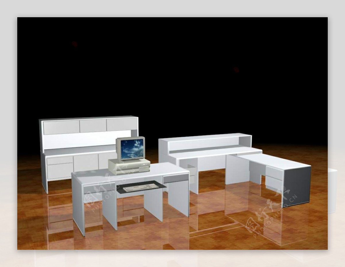 办公家具办公桌3d模型3d素材219