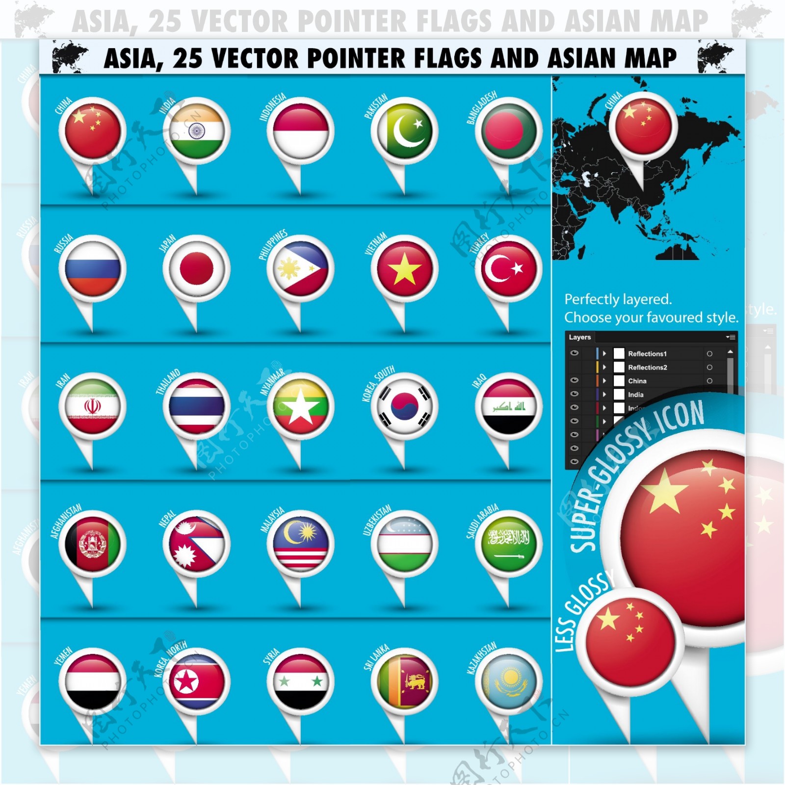 世界各国国旗图标图片