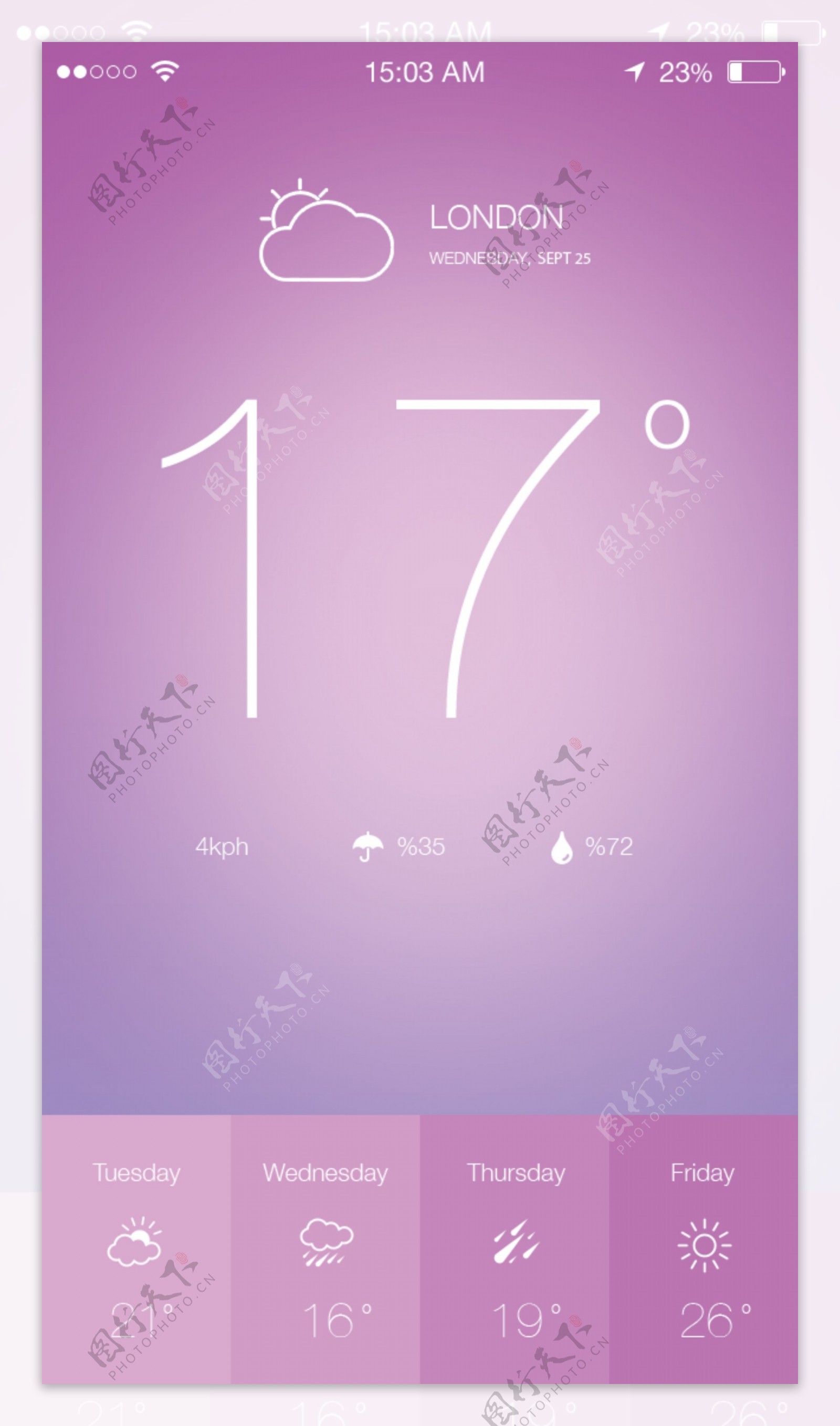 iOS7天气UI设计