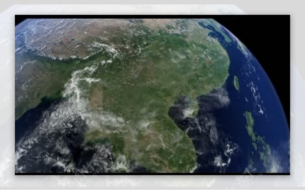 地球中国地形图视频图片