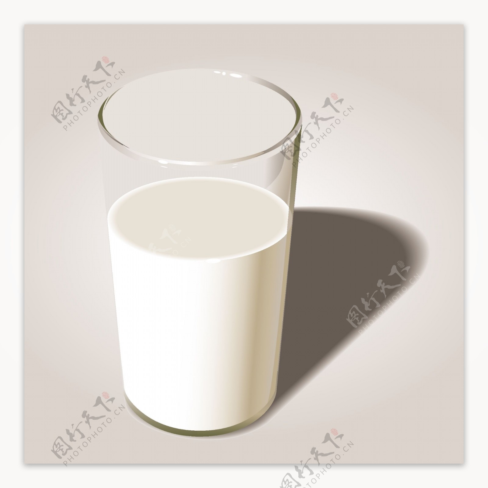 牛奶玻璃杯矢量图